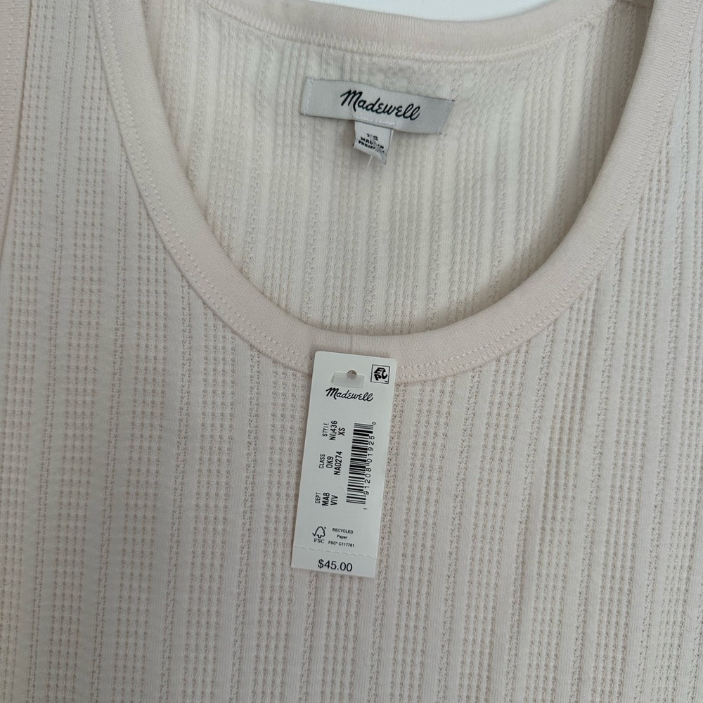 NWT Madewell Ivory Tank Top
